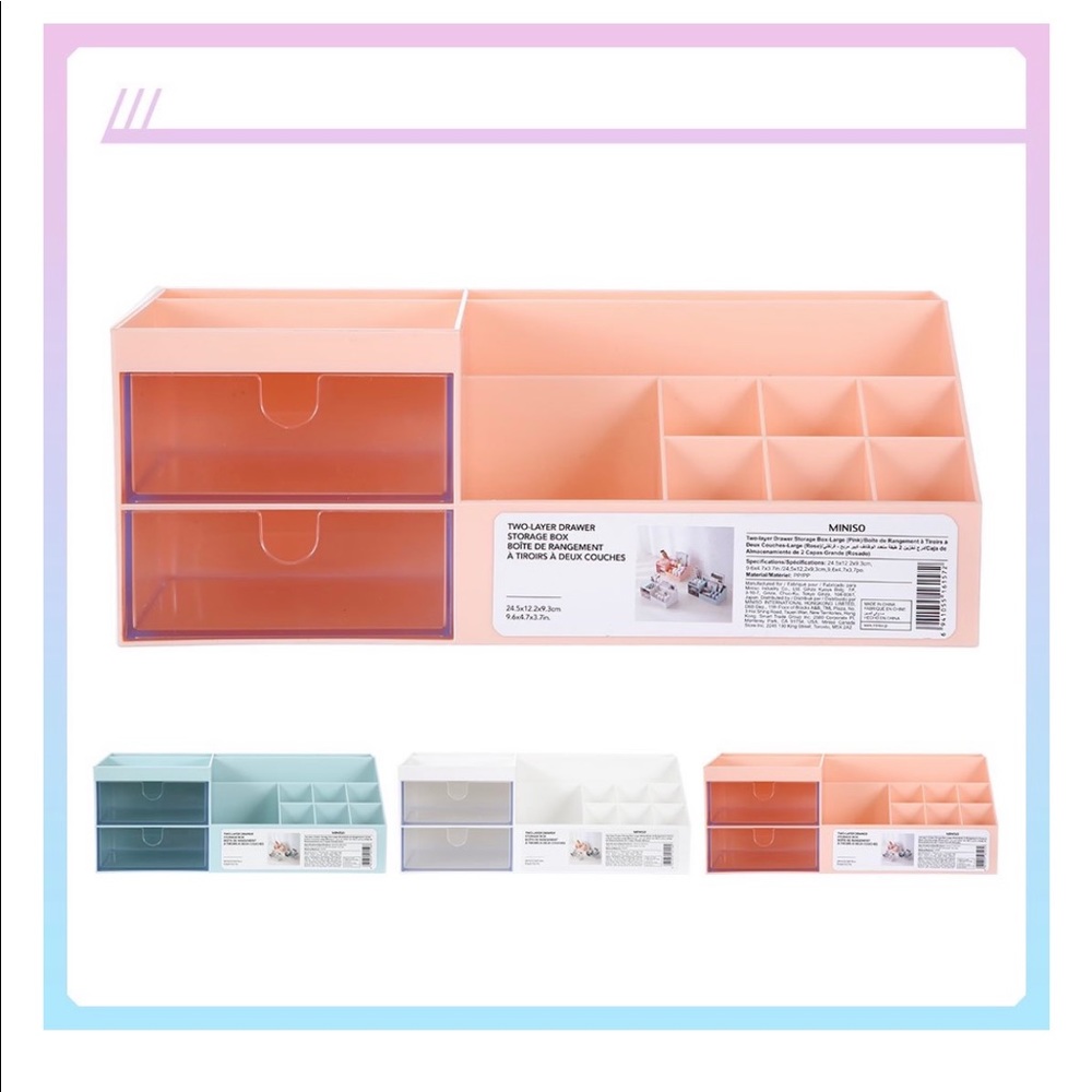 Miniso Two-Layer Drawer Storage Box - Picture 8 of 8